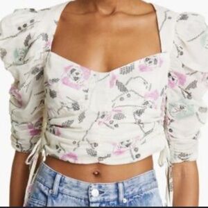 Etoile Isabel Marant Galaor Floral Cropped Blouse